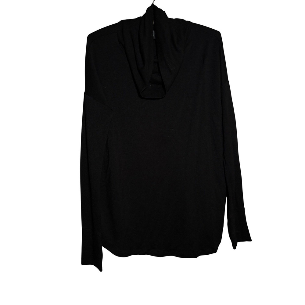 Cynthia Rowley Womens S Black Cowl Neck Long Sleeve Top with Thumbholes Whimsy